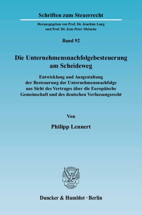 Cover Die Unternehmensnachfolgebesteuerung am Scheideweg