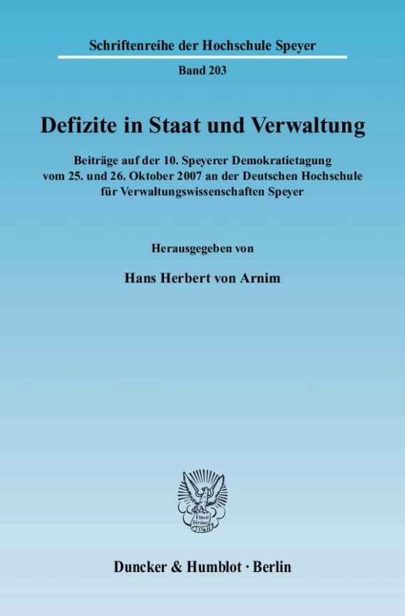 Cover Defizite in Staat und Verwaltung