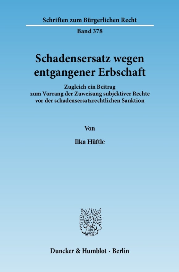 Cover Schadensersatz wegen entgangener Erbschaft