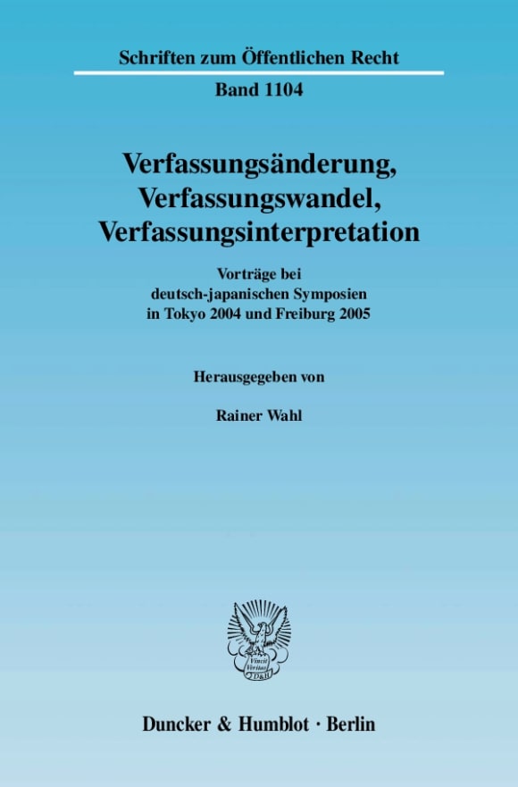 Cover Verfassungsänderung, Verfassungswandel, Verfassungsinterpretation