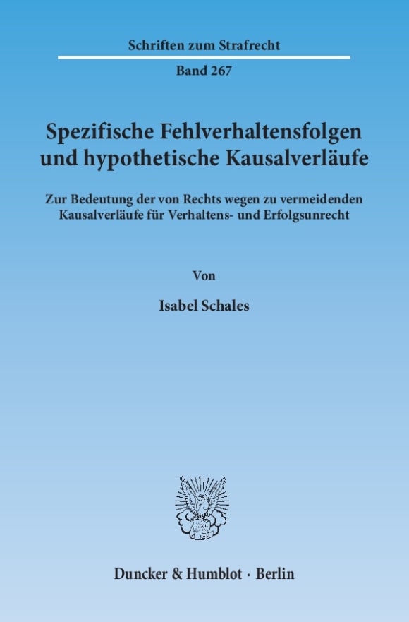 Cover Spezifische Fehlverhaltensfolgen und hypothetische Kausalverläufe