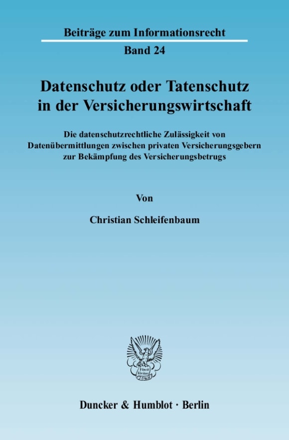 Cover Datenschutz oder Tatenschutz in der Versicherungswirtschaft