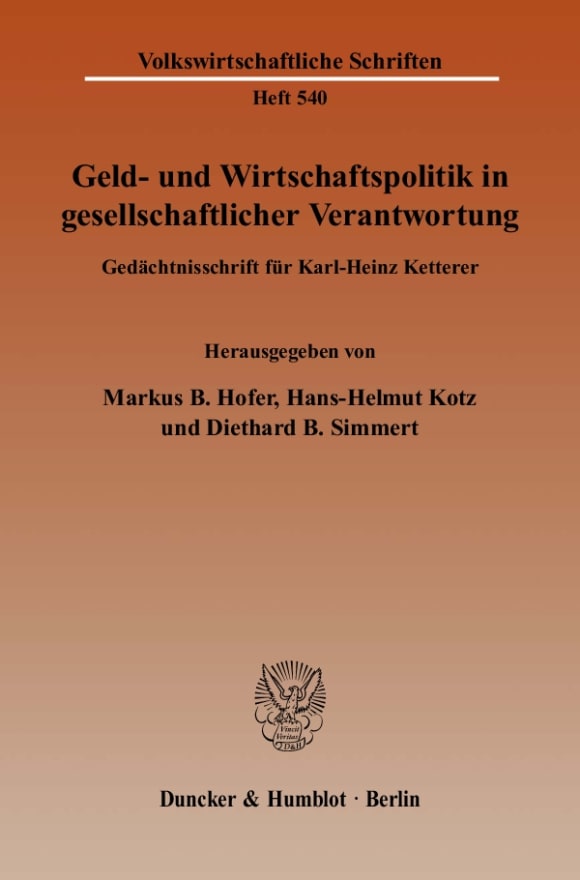 Cover Geld- und Wirtschaftspolitik in gesellschaftlicher Verantwortung