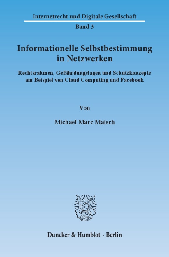 Cover Informationelle Selbstbestimmung in Netzwerken