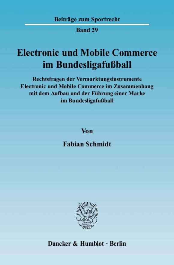 Cover Electronic und Mobile Commerce im Bundesligafußball