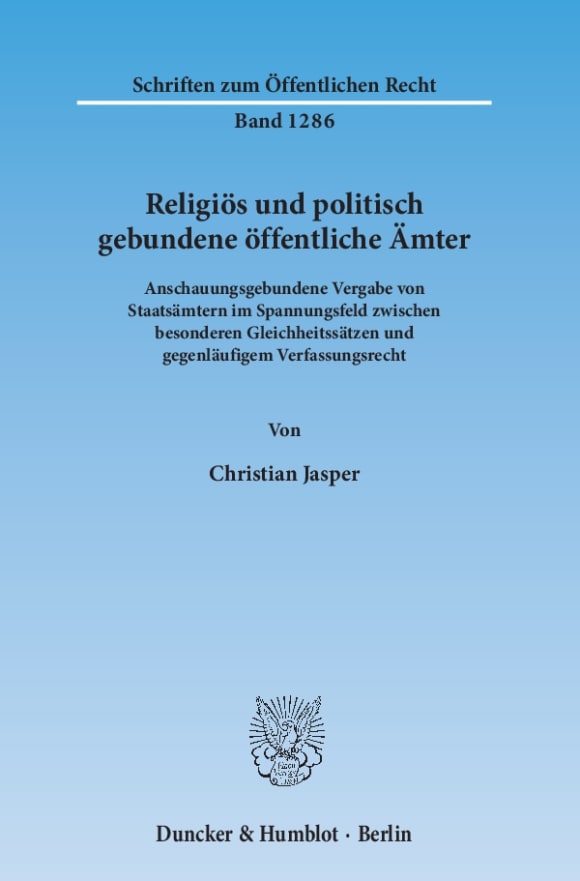 Cover Religiös und politisch gebundene öffentliche Ämter