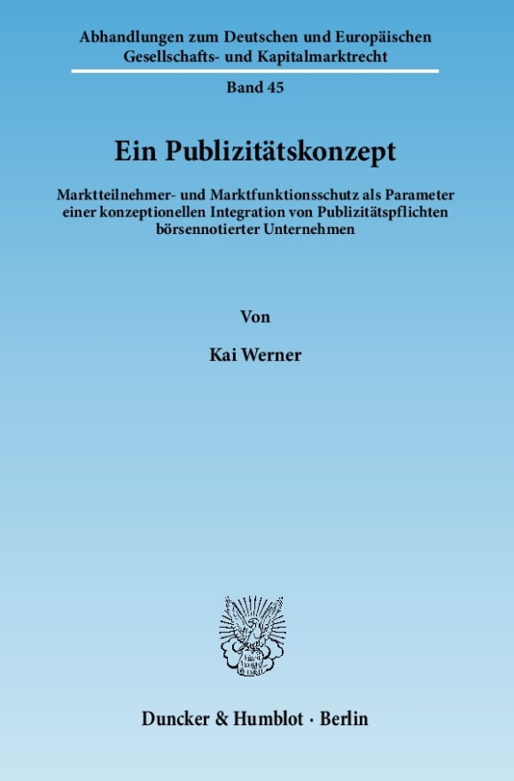 Cover Ein Publizitätskonzept