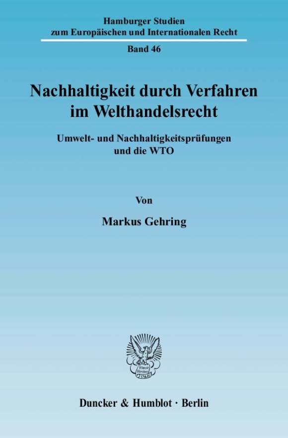 Cover Nachhaltigkeit durch Verfahren im Welthandelsrecht