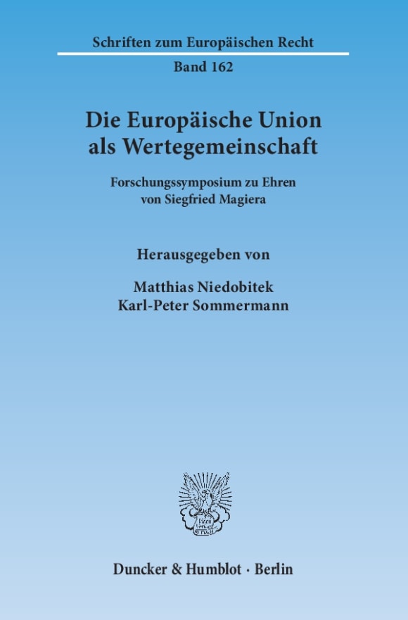 Cover Die Europäische Union als Wertegemeinschaft