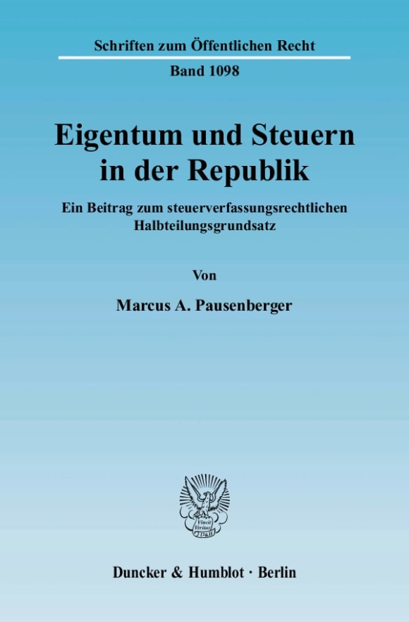 Cover Eigentum und Steuern in der Republik