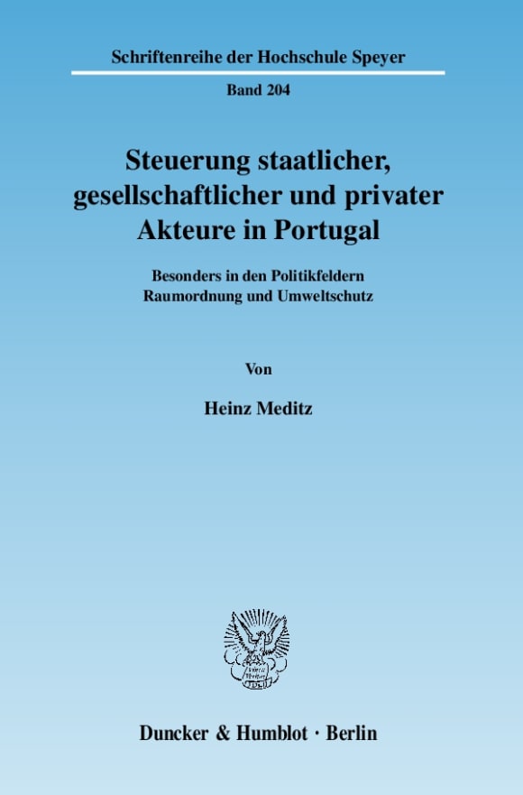 Cover Steuerung staatlicher, gesellschaftlicher und privater Akteure in Portugal