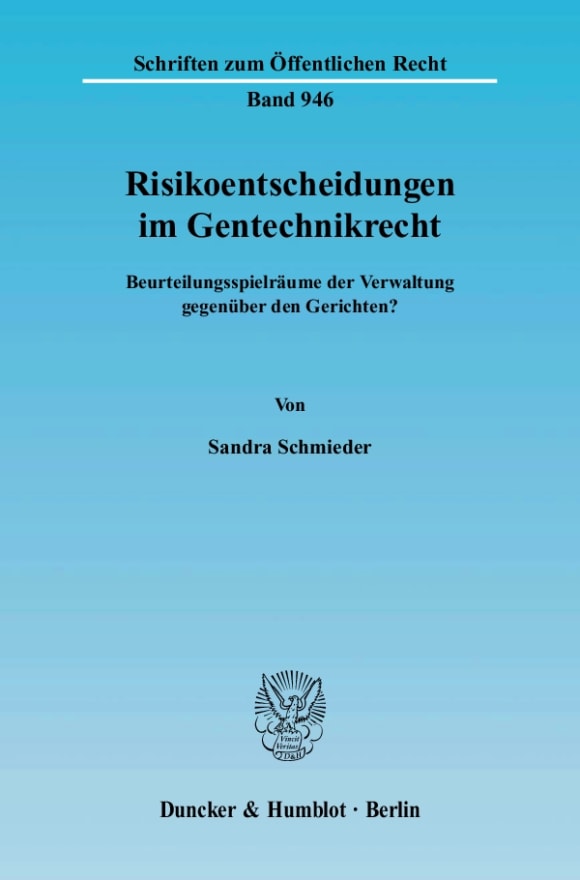 Cover Risikoentscheidungen im Gentechnikrecht