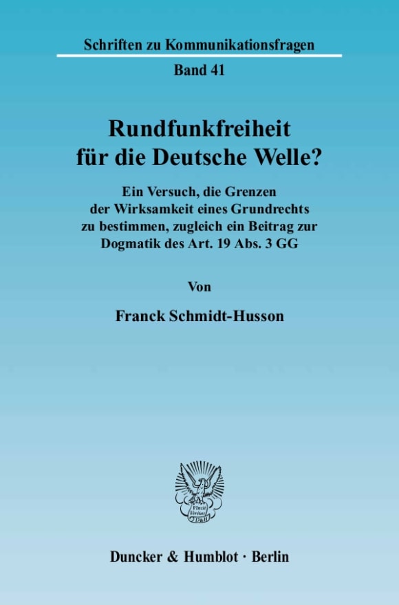 Cover Rundfunkfreiheit für die Deutsche Welle?