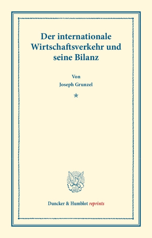 Cover Der internationale Wirtschaftsverkehr und seine Bilanz