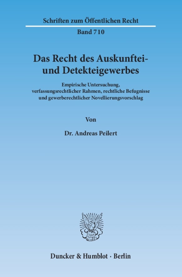 Cover Das Recht des Auskunftei- und Detekteigewerbes