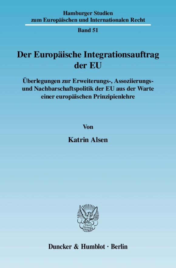 Cover Der Europäische Integrationsauftrag der EU