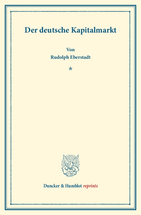 Cover Der deutsche Kapitalmarkt