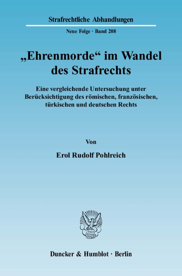 Cover »Ehrenmorde« im Wandel des Strafrechts