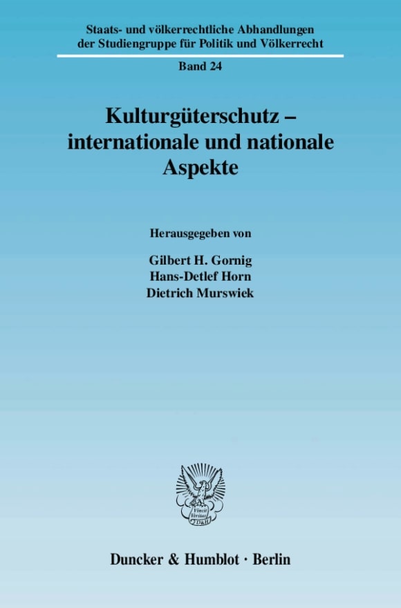 Cover Kulturgüterschutz - internationale und nationale Aspekte