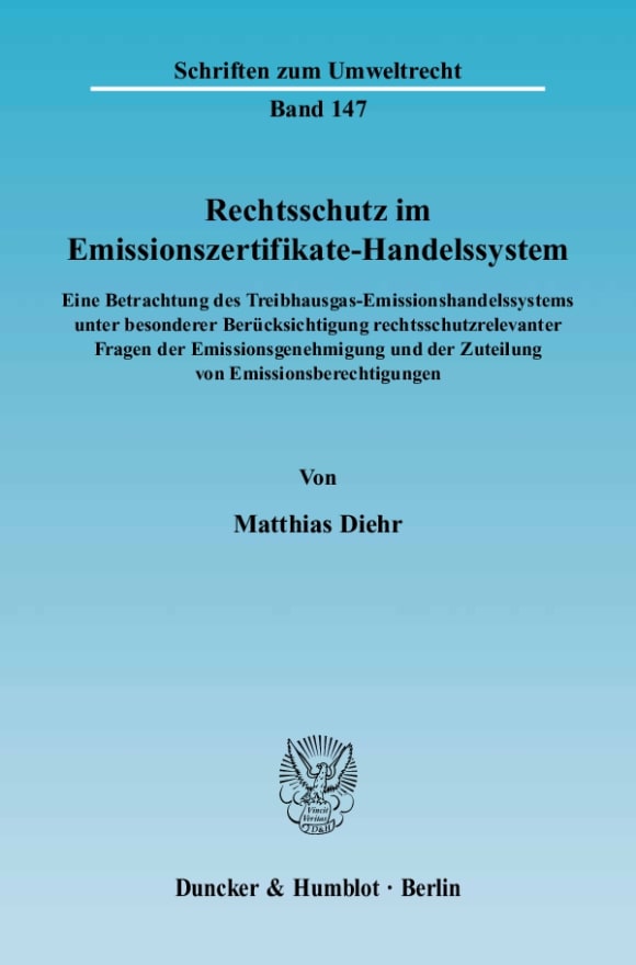 Cover Rechtsschutz im Emissionszertifikate-Handelssystem