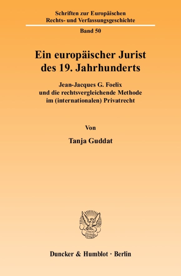 Cover Ein europäischer Jurist des 19. Jahrhunderts