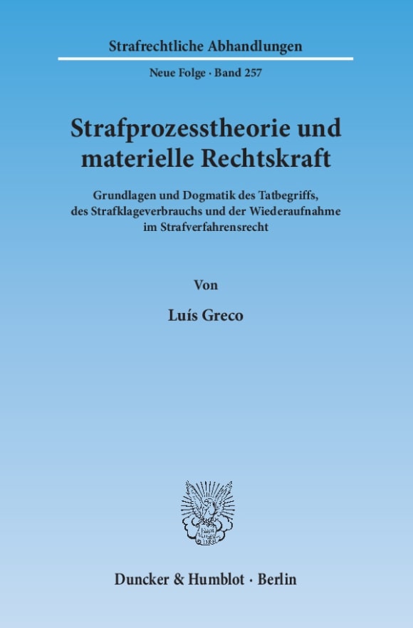 Cover Strafprozesstheorie und materielle Rechtskraft