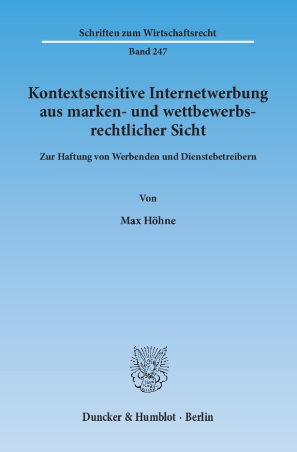 Cover Kontextsensitive Internetwerbung aus marken- und wettbewerbsrechtlicher Sicht