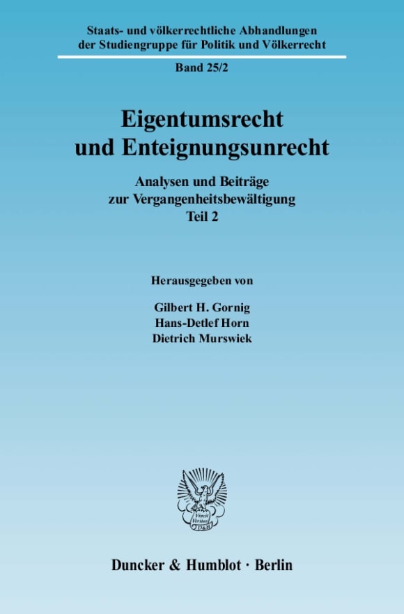 Cover Eigentumsrecht und Enteignungsunrecht