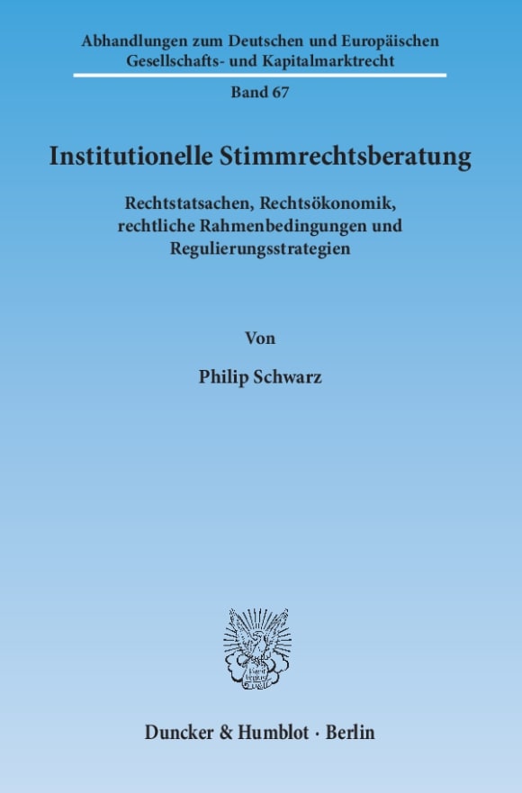 Cover Institutionelle Stimmrechtsberatung