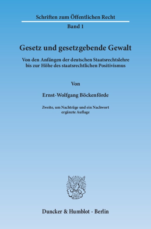 Cover Gesetz und gesetzgebende Gewalt