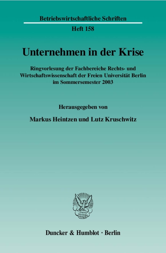 Cover Unternehmen in der Krise