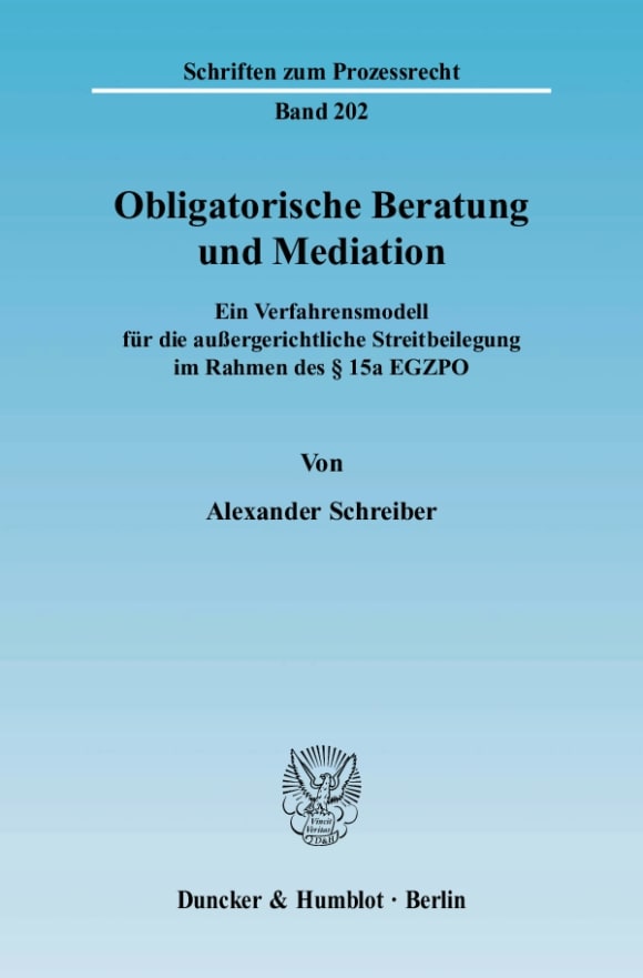 Cover Obligatorische Beratung und Mediation