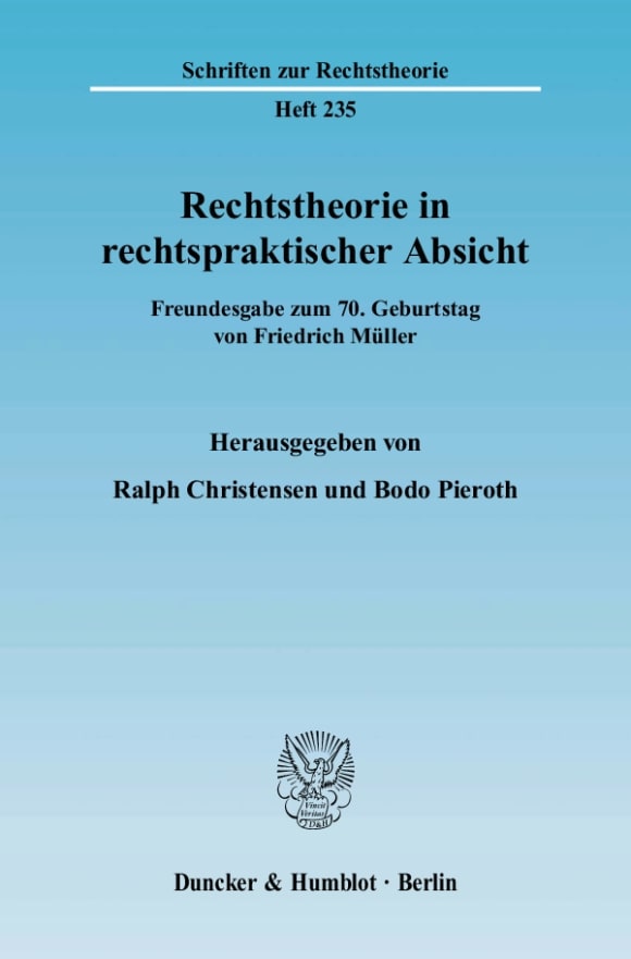 Cover Rechtstheorie in rechtspraktischer Absicht