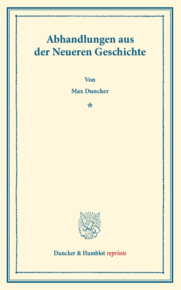 Cover Abhandlungen aus der Neueren Geschichte