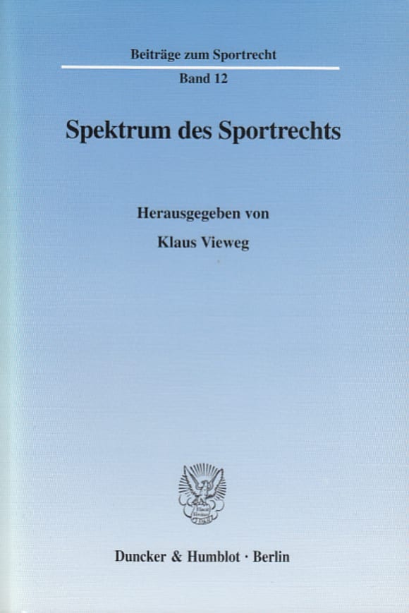 Cover Spektrum des Sportrechts