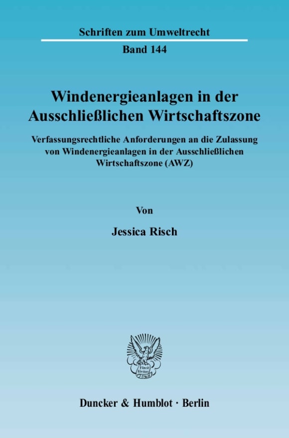 Cover Windenergieanlagen in der Ausschließlichen Wirtschaftszone