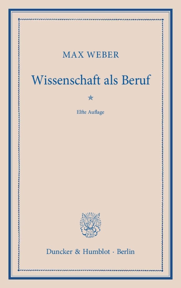 Cover Wissenschaft als Beruf