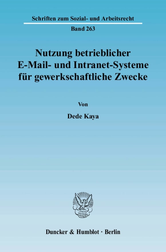 Cover Nutzung betrieblicher E-Mail- und Intranet-Systeme für gewerkschaftliche Zwecke