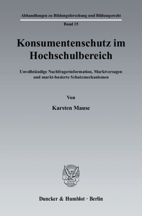 Cover Konsumentenschutz im Hochschulbereich