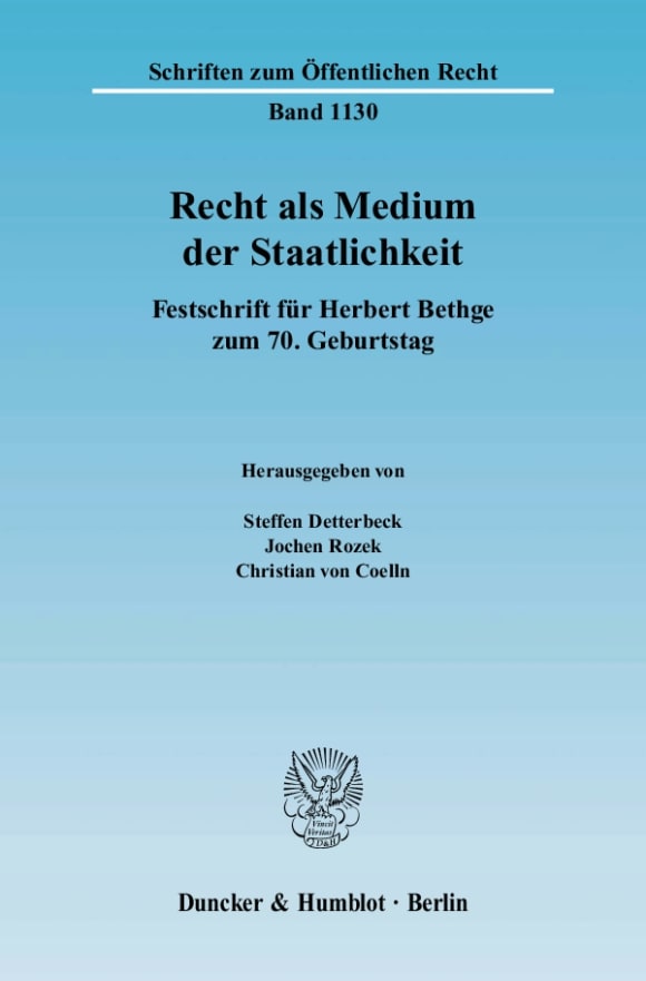 Cover Recht als Medium der Staatlichkeit