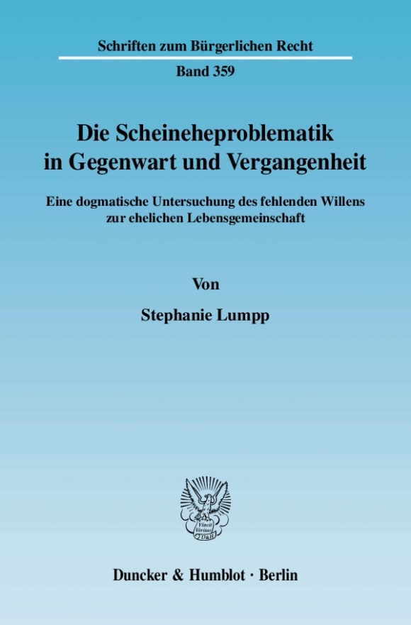 Cover Die Scheineheproblematik in Gegenwart und Vergangenheit