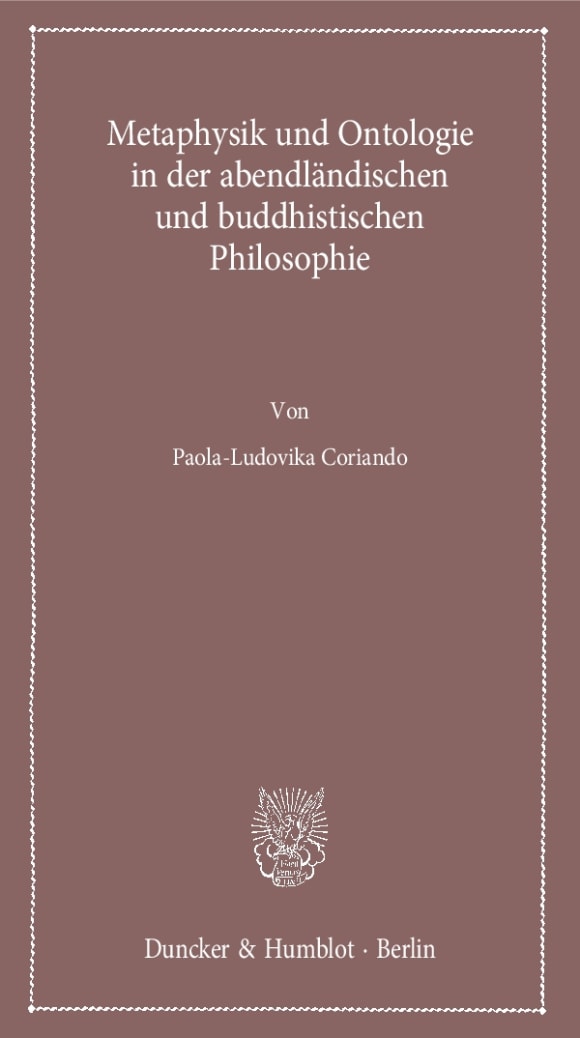 Cover Metaphysik und Ontologie in der abendländischen und buddhistischen Philosophie