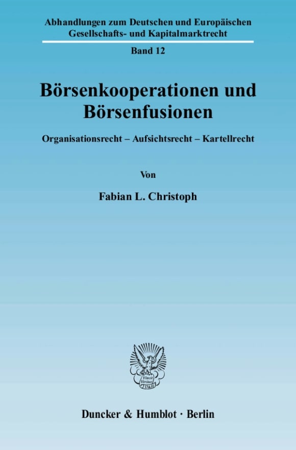 Cover Börsenkooperationen und Börsenfusionen