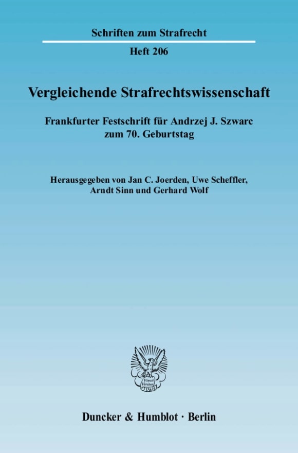 Cover Vergleichende Strafrechtswissenschaft