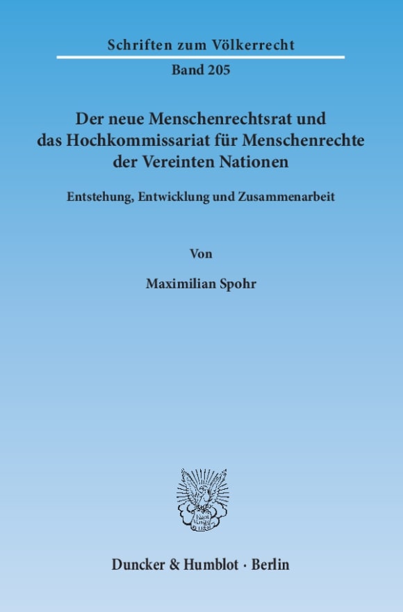 Cover Der neue Menschenrechtsrat und das Hochkommissariat für Menschenrechte der Vereinten Nationen