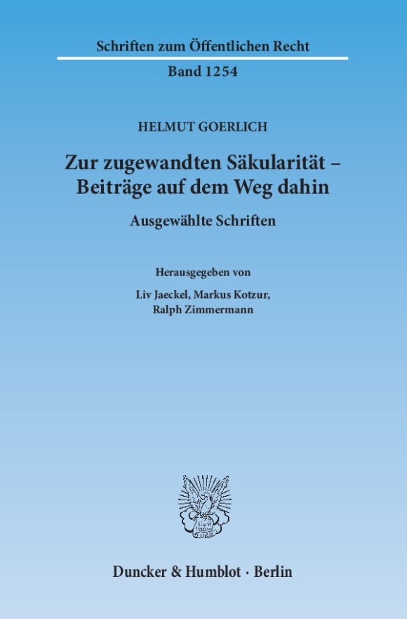 Cover Zur zugewandten Säkularität – Beiträge auf dem Weg dahin