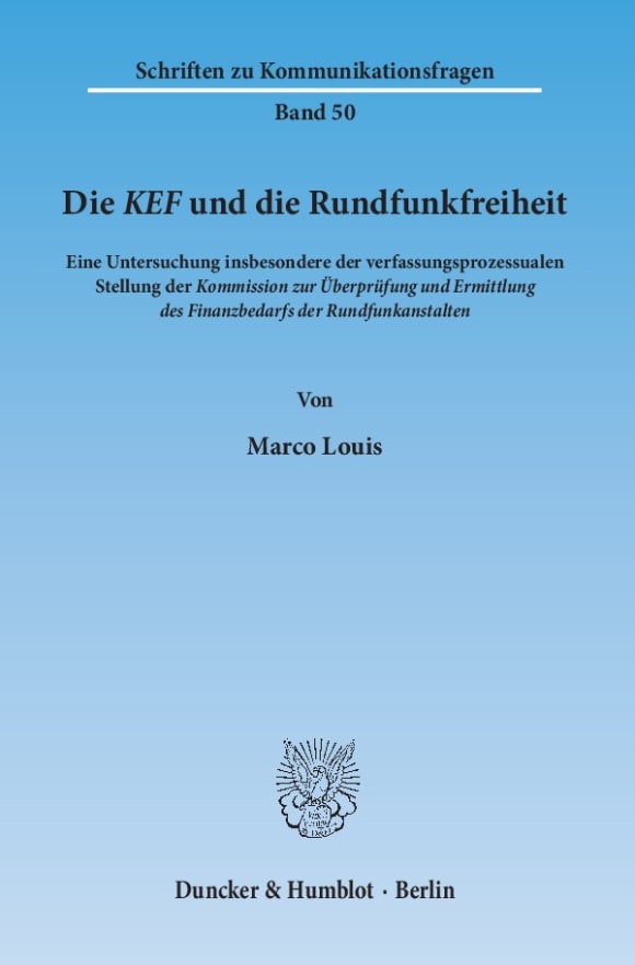 Cover Die KEF und die Rundfunkfreiheit