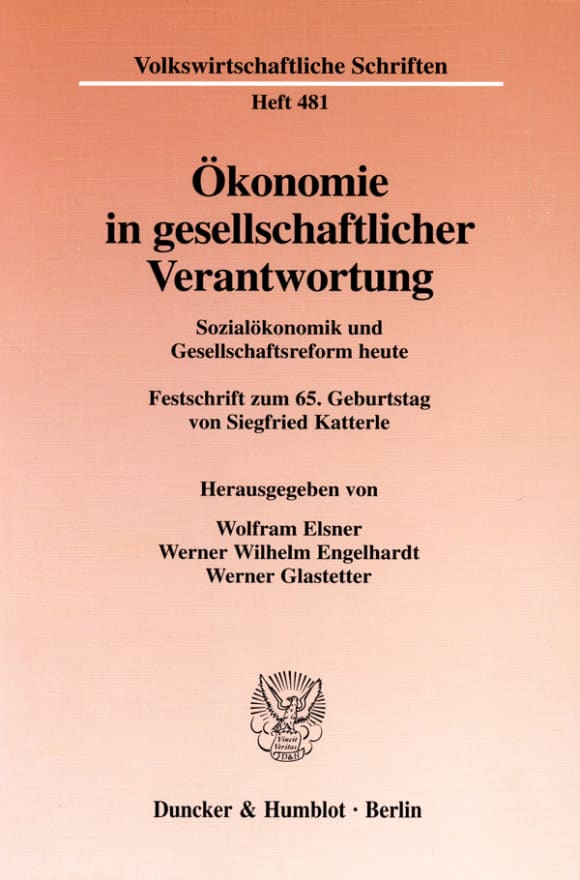 Cover Ökonomie in gesellschaftlicher Verantwortung