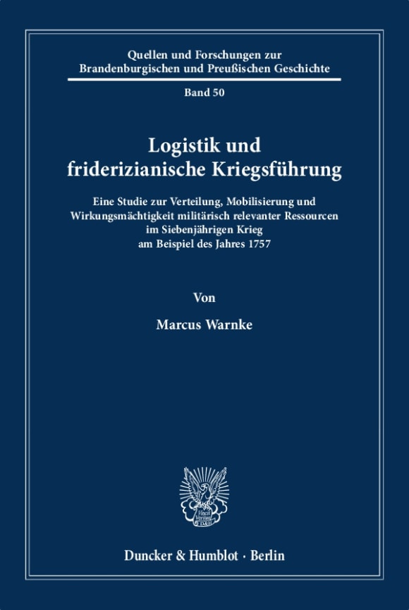 Cover Logistik und friderizianische Kriegsführung