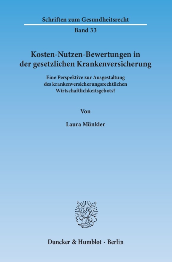 Cover Kosten-Nutzen-Bewertungen in der gesetzlichen Krankenversicherung